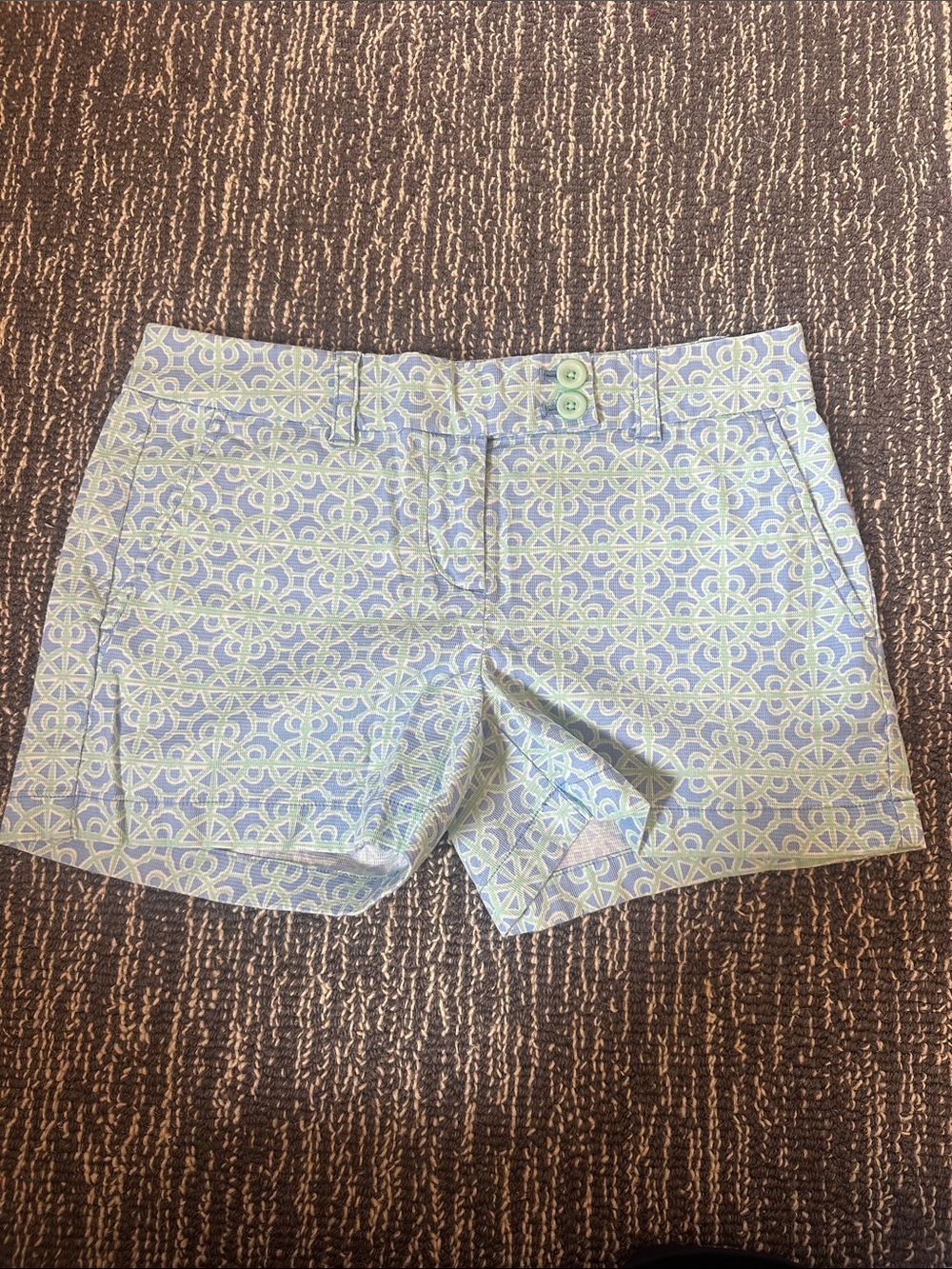 Vineyard Vines Light Blue and Pale Green Patterned Shorts